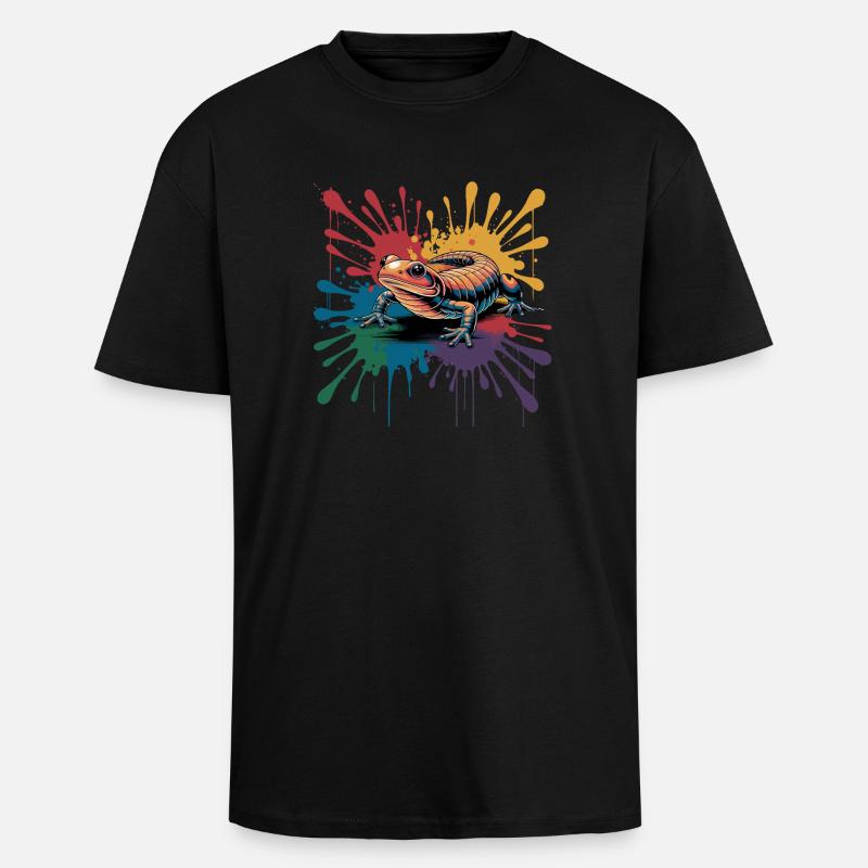  Bunter Salamander Mit Farbklecks Splash Für - Oversized Heavyweight Unisex T-Shirt - Schwarz