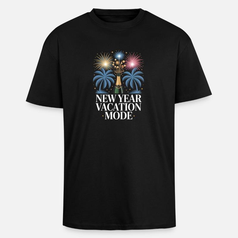 Neujahrsurlaubsmodus - Oversized Heavyweight Unisex T-Shirt - Schwarz