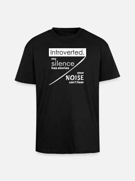 Introvert Quotes - Unisex Oversized Heavyweight T-shirt - black