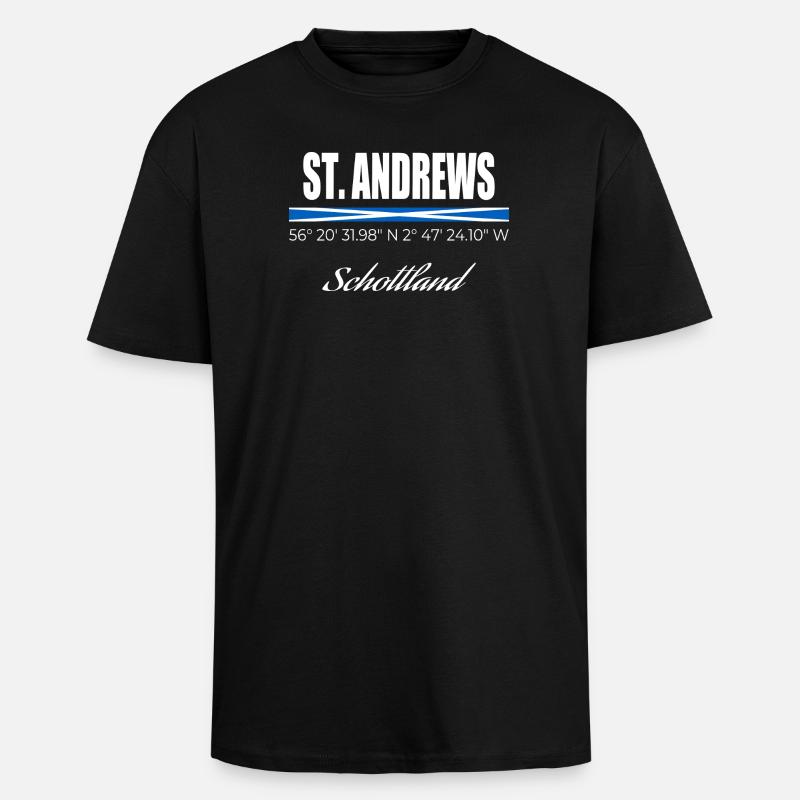 St. Andrews - Oversized Heavyweight Unisex T-Shirt - Schwarz