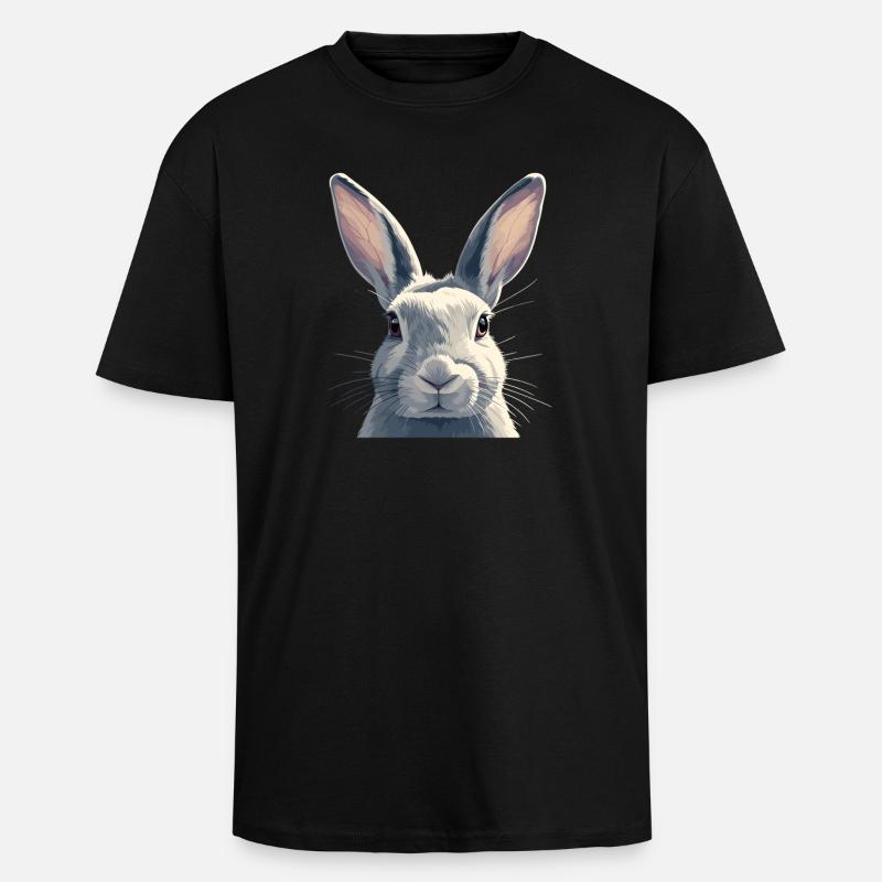 Hasen Hase - Oversized Heavyweight Unisex T-Shirt - Schwarz