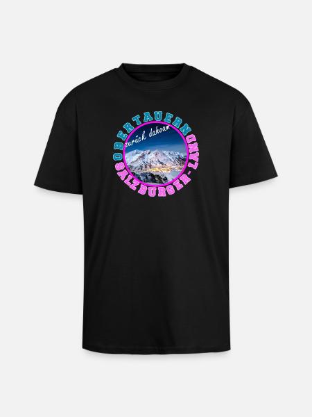 Obertauern Back home (at home) - Unisex Oversized Heavyweight T-shirt - black