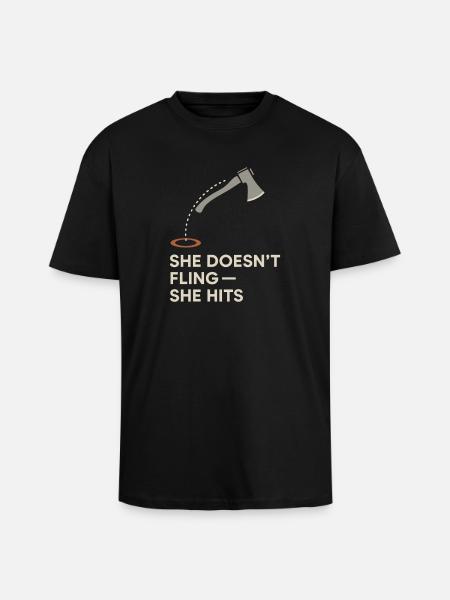 Frauen Axtwerfen Geschenk I Steckäxte - Oversized Heavyweight Unisex T-Shirt - Schwarz