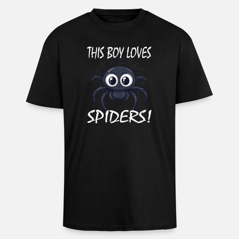 Junge liebt Spinnen - Oversized Heavyweight Unisex T-Shirt - Schwarz