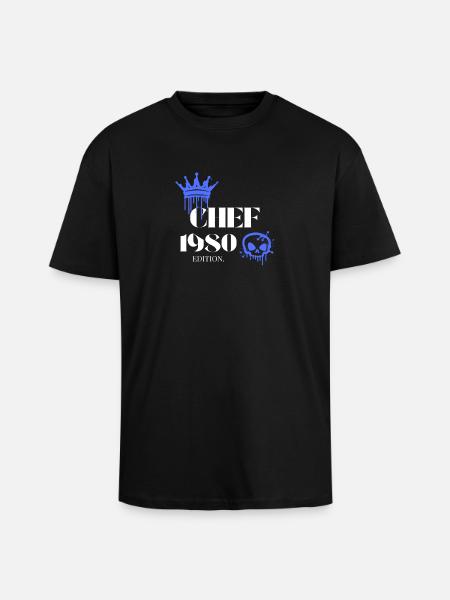 Édition Chef 1980 45e anniversaire Déclaration - T-shirt unisexe oversize épais - noir