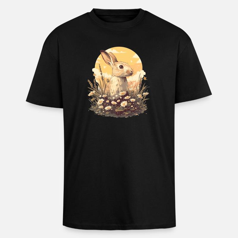Lapin Lapin - T-shirt unisexe oversize épais - noir
