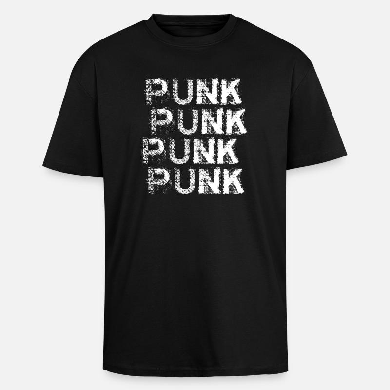 Punk Grunge Repeat Logo - Oversized Heavyweight Unisex T-Shirt - Schwarz
