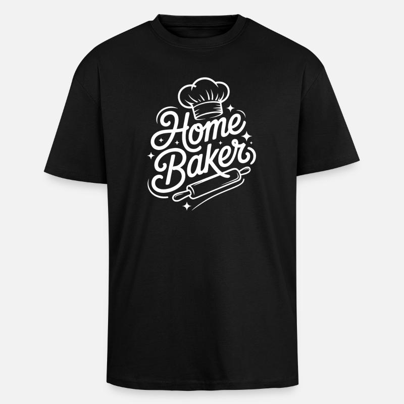 Home Baker – Hobbybäcker Emblem - Oversized Heavyweight Unisex T-Shirt - Schwarz