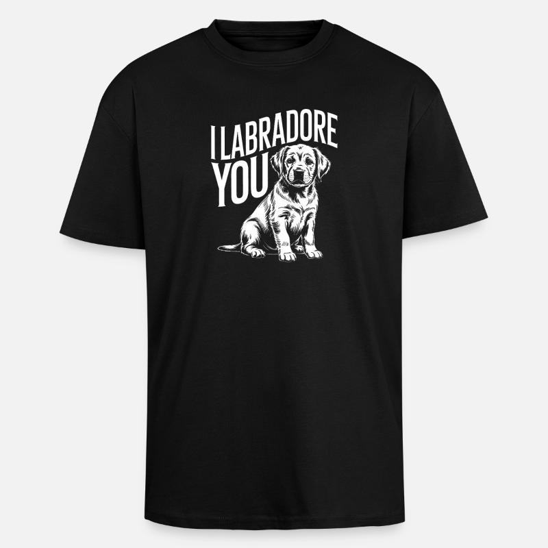 Ich Labrador Sie - Oversized Heavyweight Unisex T-Shirt - Schwarz