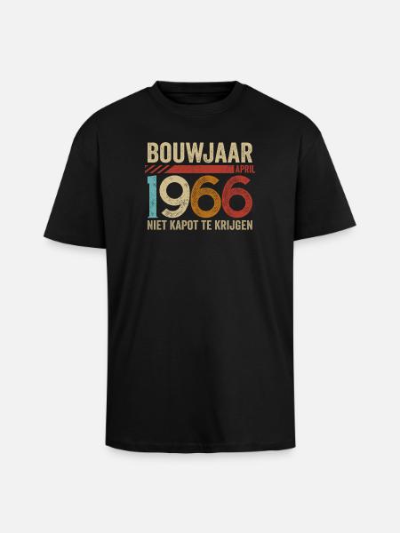 Byggeår: april 1966 uforgængelig - Unisex oversized heavyweight t-shirt - sort