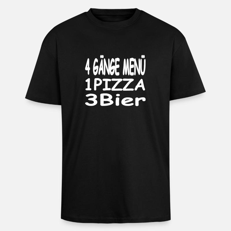 Bier - Oversized Heavyweight Unisex T-Shirt - Schwarz