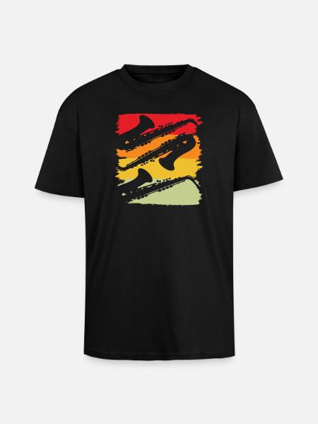 Saxophone Saxophonist Musical Instrument - Unisex Oversized Heavyweight T-shirt - black