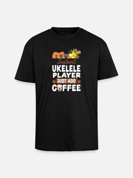 Hawaiian Ukulele Uke Coffee - Oversized Heavyweight Unisex T-Shirt - Schwarz