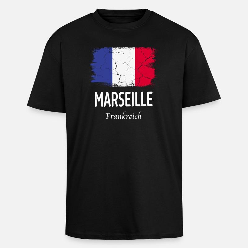 Marseille - Oversized Heavyweight Unisex T-Shirt - Schwarz