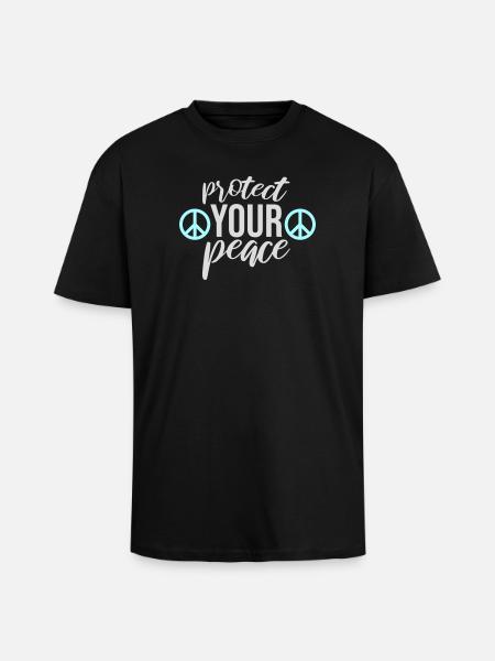 Protect Your Peace Mental Health Mindfulness - Unisex Oversized Heavyweight T-shirt - black