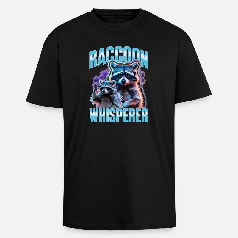 Drôle de raton laveur - T-shirt unisexe oversize épais - noir