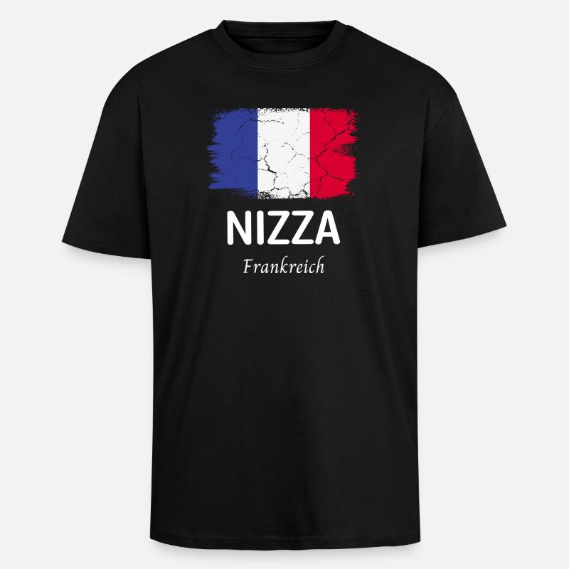 Nizza - Oversized Heavyweight Unisex T-Shirt - Schwarz