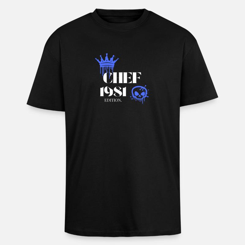 Édition Chef 1981 44 anniversaires Déclaration - T-shirt unisexe oversize épais - noir