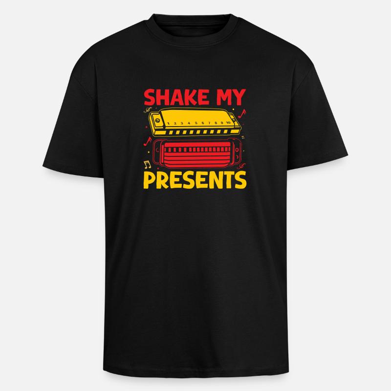 Harmoniciste drôle Shake My Present Harmonica - T-shirt unisexe oversize épais - noir
