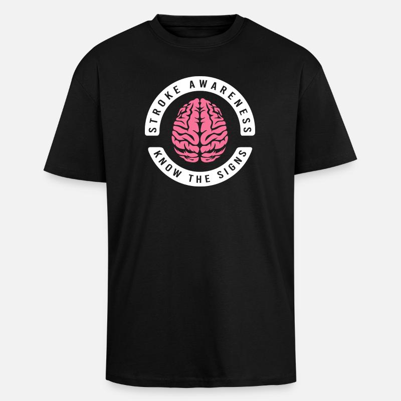 Hirnschlag Schlaganfall - Oversized Heavyweight Unisex T-Shirt - Schwarz