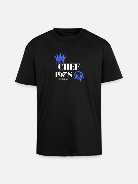Chef Edition 1978 47th Birthday Saying - Unisex Oversized Heavyweight T-shirt - black