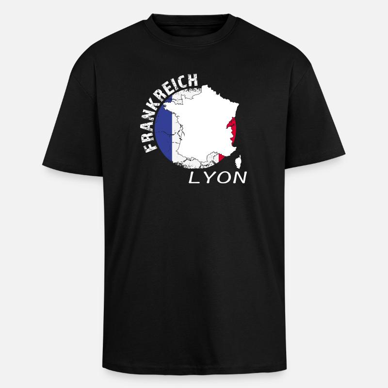 Lyon - Oversized Heavyweight Unisex T-Shirt - Schwarz