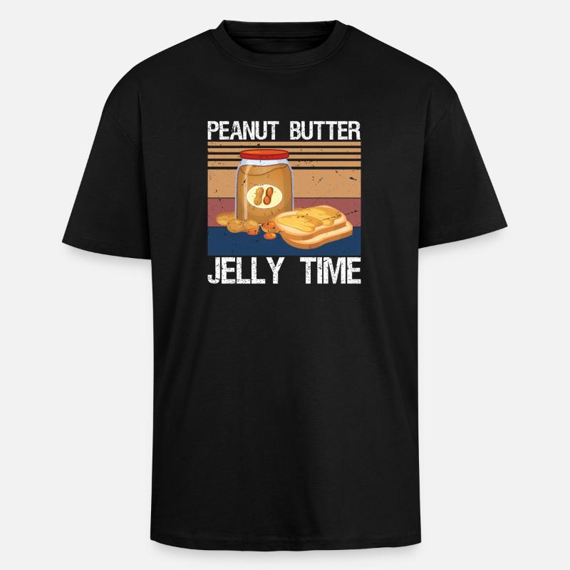 Peanut Butter Jelly Time - Unisex Oversized Heavyweight T-shirt - black