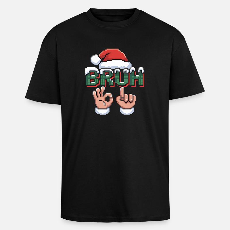 Santa 67 Bruh Weihnachtsmeme - Oversized Heavyweight Unisex T-Shirt - Schwarz