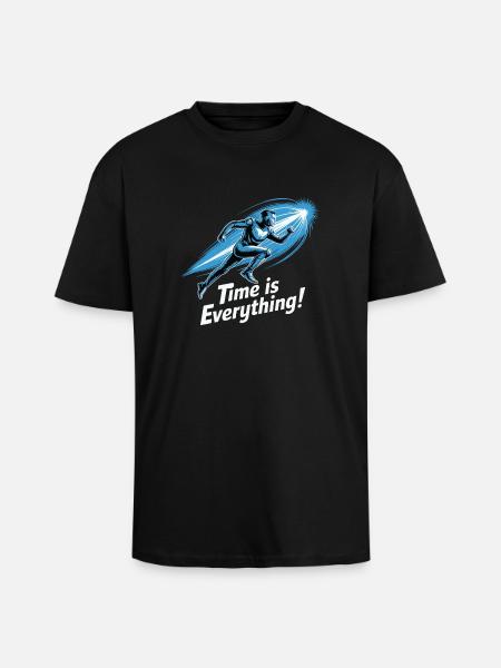 Time is Everything Runner - Unisex Oversized Heavyweight T-shirt - black