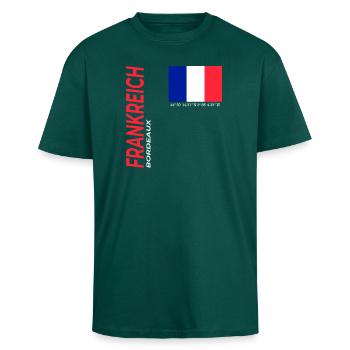 Bordeaux - Oversized Heavyweight Unisex T-Shirt - hunter Green - Vorne - Alina (178cm) & Michal (187cm)