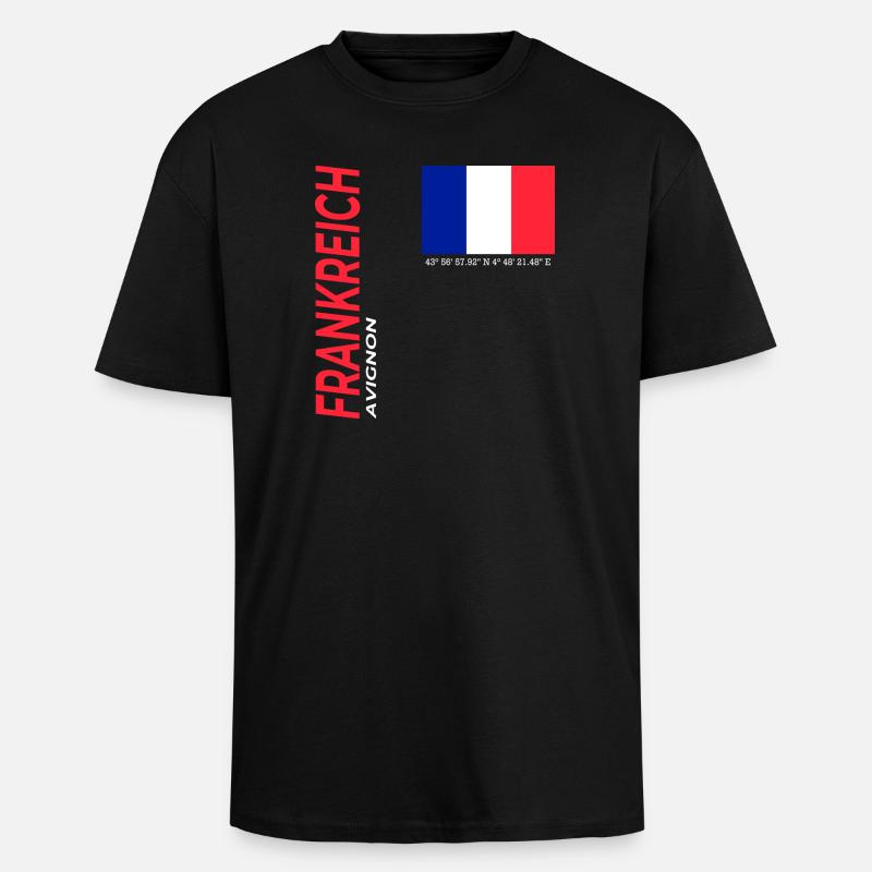 Avignon - T-shirt unisexe oversize épais - noir