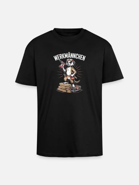Erdmännchen Echter Heimwerker Mann Handwerker - Oversized Heavyweight Unisex T-Shirt - Schwarz