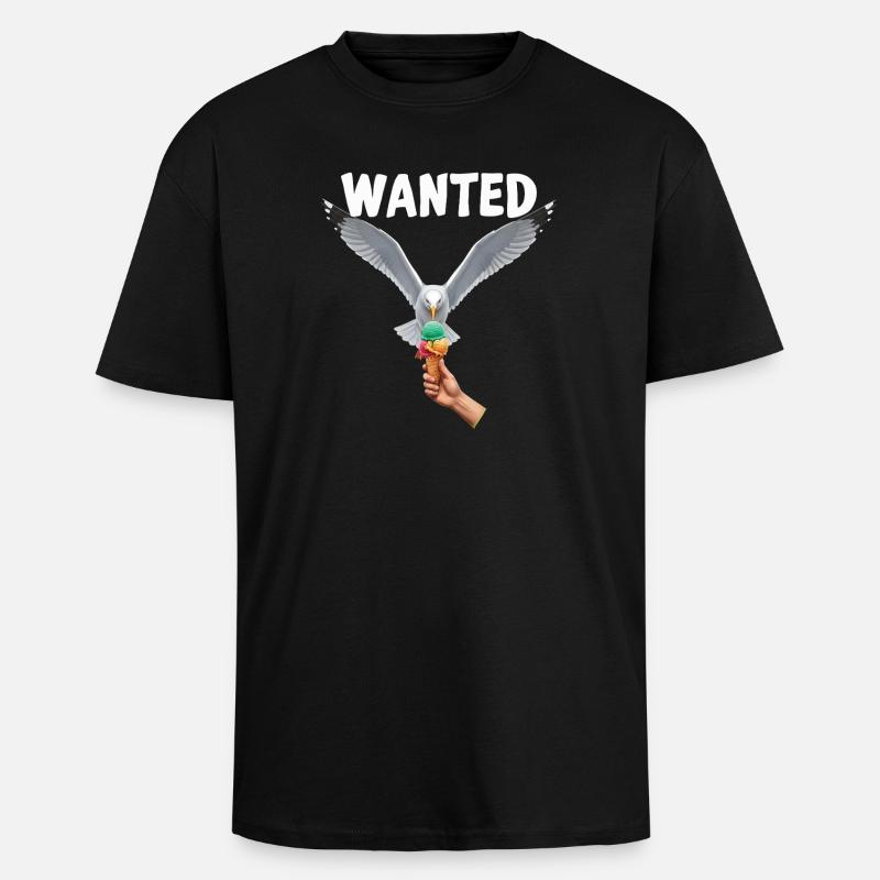 Gesucht Möwe Eiscreme Abenteuer - Unisex Oversized Heavyweight T-shirt - black