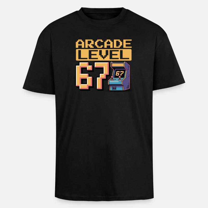 Arcade Level 67 Pixel Art - Oversized Heavyweight Unisex T-Shirt - Schwarz