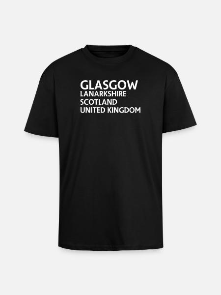 Glasgow – Scotland Textdesign - Oversized Heavyweight Unisex T-Shirt - Schwarz