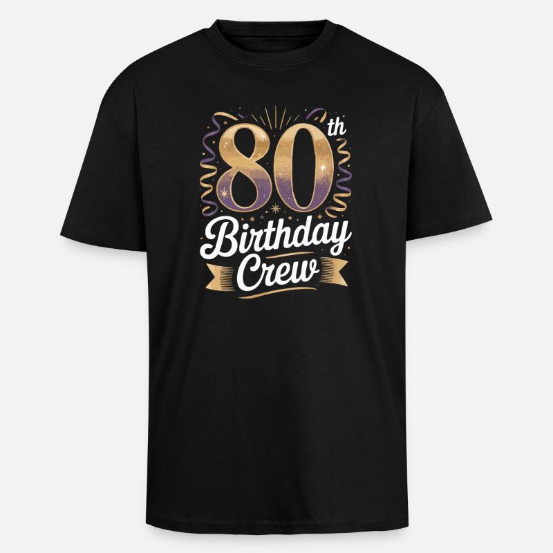 Équipe du 80e anniversaire - T-shirt unisexe oversize épais - noir