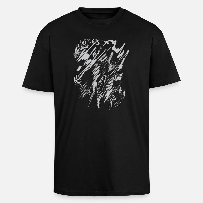 Hintergrund Abstrakte Kunst - Grau - Oversized Heavyweight Unisex T-Shirt - Schwarz