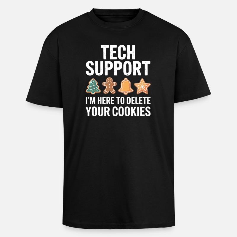 Tech Support Cookies Deletion - Unisex Oversized Heavyweight T-shirt - black