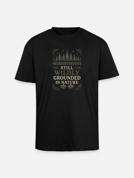 Neurodivergent introvert - Unisex Oversized Heavyweight T-shirt - black