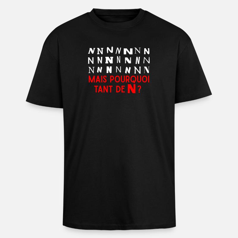 Why so many N's? - Unisex Oversized Heavyweight T-shirt - black