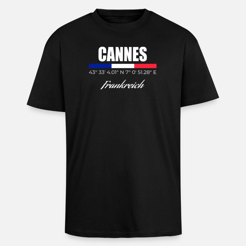 Cannes - Oversized Heavyweight Unisex T-Shirt - Schwarz