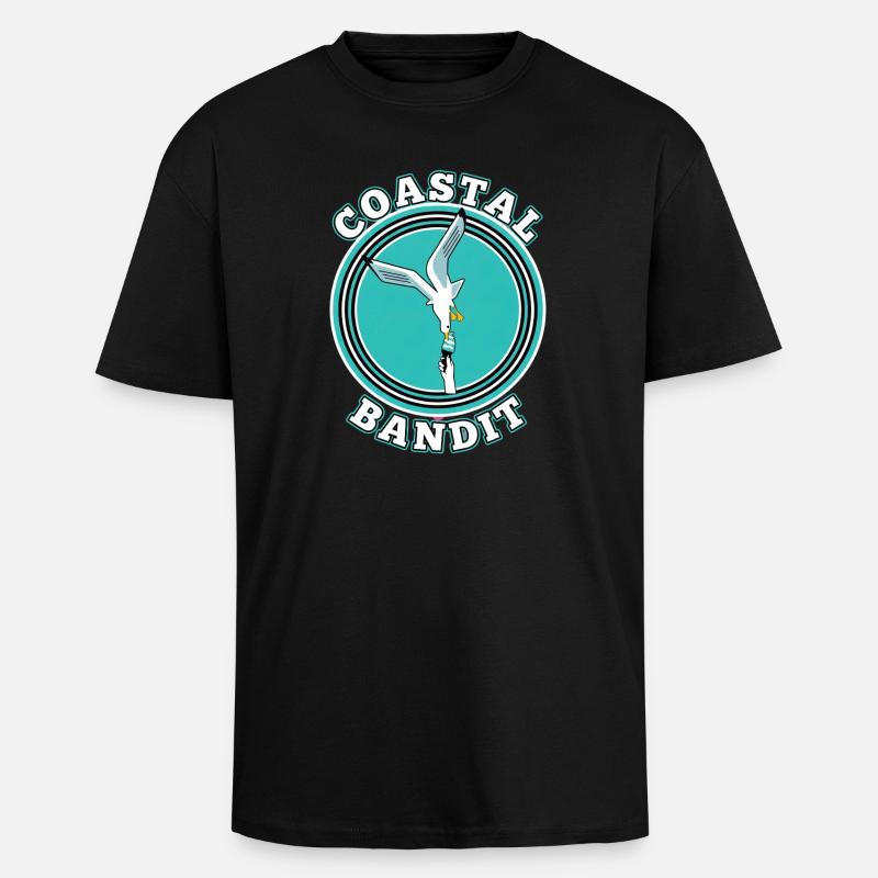 Küstenbandit Möwe Stiehlt Eis - Oversized Heavyweight Unisex T-Shirt - Schwarz