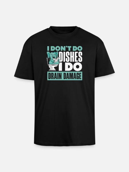 Toilet Clogging Master Funny - Unisex Oversized Heavyweight T-shirt - black