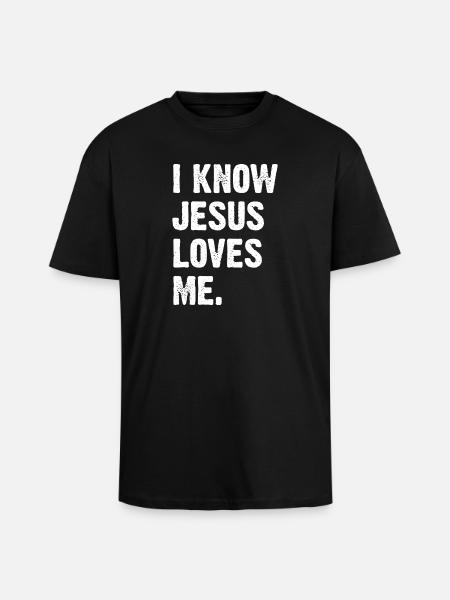 Jesus loves me - Unisex Oversized Heavyweight T-shirt - black