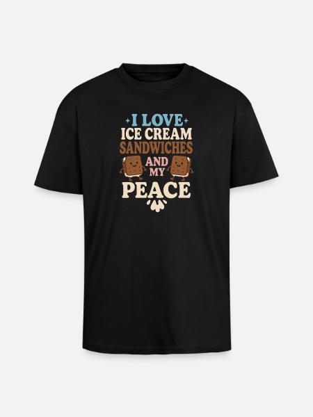 Eis-sandwich-liebhaber Sommerdessert - Unisex Oversized Heavyweight T-shirt - black