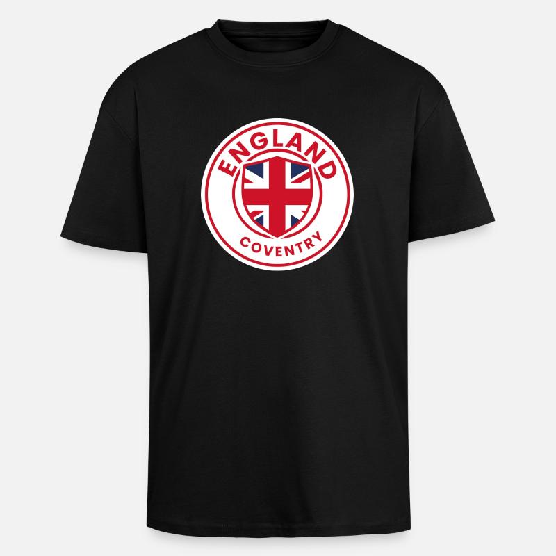 Coventry Shield with Union Jack - Unisex Oversized Heavyweight T-shirt - black