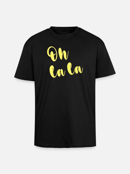 OH LA LA - T-shirt unisexe oversize épais - noir