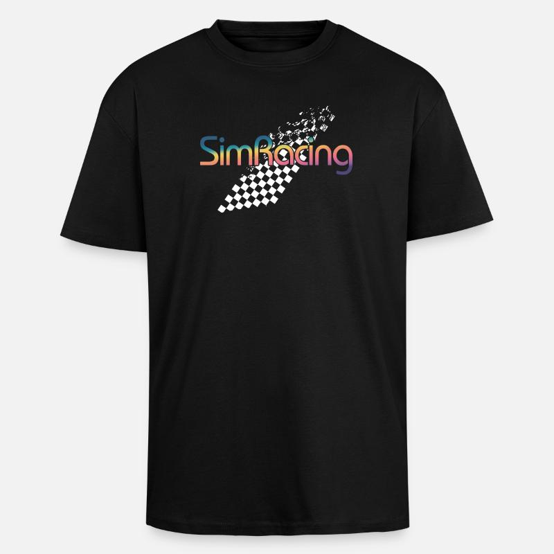 SimRacing Gradient Logo - Unisex Oversized Heavyweight T-shirt - black