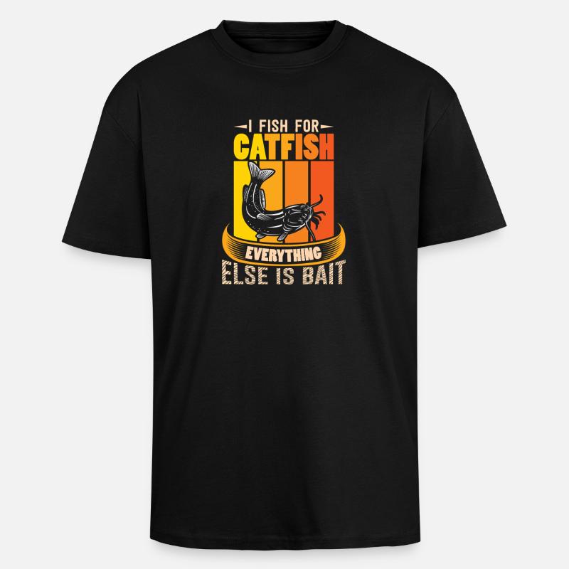 Poisson-chat pêcheur poisson-chat pêchent le poisson-chat - T-shirt unisexe oversize épais - noir