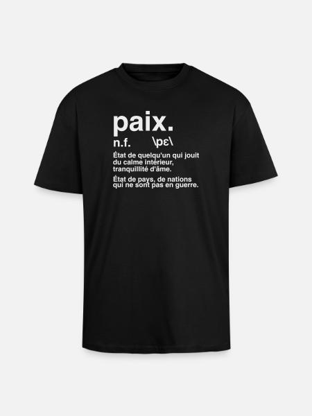 Peace Definition Dictionary Style - Unisex Oversized Heavyweight T-shirt - black